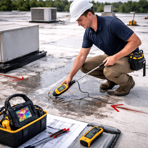 Flat Roof Leak Detection & Survey